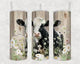 Black and White Cow in flowers tumbler