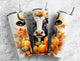 Black and White Cow with Pumpkins Tumbler