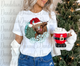 Christmas Cow and Snowflakes Tee