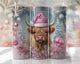 Pink Christmas Hat Cow tumbler