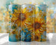 Sunflowers on Blue tumbler