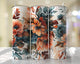 Dark Orange Floral tumbler