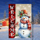 Welcome Snowman Garden Flag