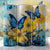 Blue Butterfly Floral tumbler