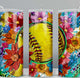 Floral Softball tumbler