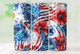 Red White and Blue Floral tumbler