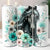 Teal Floral Horse tumbler