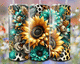 Yellow and Teal Sunflowers tumbler