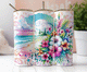 Beach Time Floral tumbler