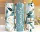 Blue Gray Floral Personalized tumbler