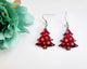 Red Snowflake Tree Earrings