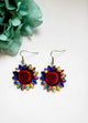 Blue Sunflower Earrings