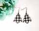 White Plaid Tree Earrings