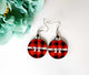 Red Plaid Ornament Earrings