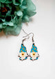 Blue Sunflower Gnome Earrings