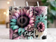 Let Them Pastel Sunflower tumbler