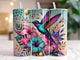 Pink and Blue Hummingbird tumbler