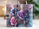 Purple Pink and Blue Floral tumbler