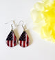 Flag wood earrings