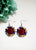 Blue and yellow sunflower wood earrings