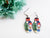 Penguin Christmas light wood earrings