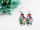 Penguin Christmas light wood earrings