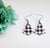 Plaid Christmas tree wood earrings