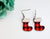 Plaid stocking wood earrings