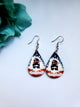 Flag mom wood earrings