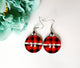 Plaid Christmas bulb wood earrings