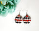 Plaid Christmas bulb wood earrings