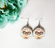 Pig Christmas bulb wood earrings